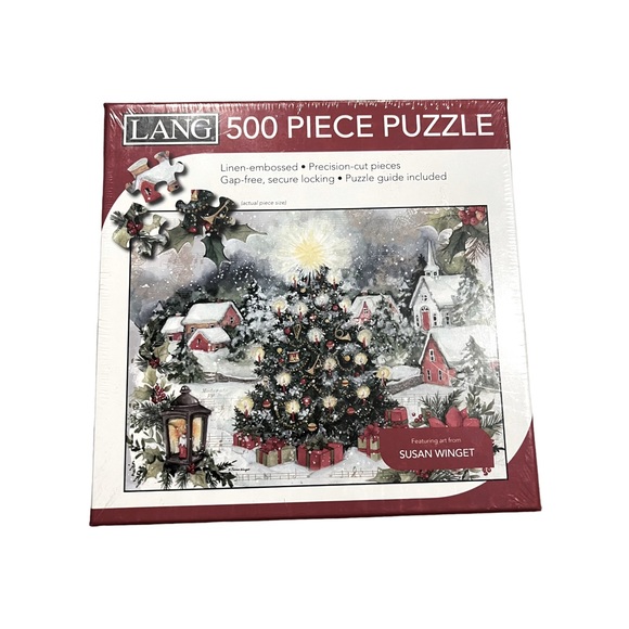 Design Group Games Nwt Lang 50 Piece Christmas Tree Puzzle 24 X 8 Includes Puzzle Art Guide